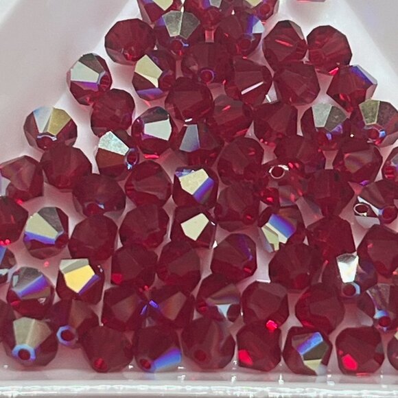 As Low As $2 4mm Siam AB Swarovski Crystal Bicone 5301 Beads 20pcs - Picture 2 of 3